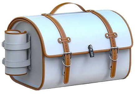 LUYSNDFG Motorrad-Topcase für Peugeot Citystar 2019-2023, Motorrad Topcase Reisen Motorradkoffer Motorrad Heckbox mit Sicherheitsschloss, Weatherproof Motorradzubehör,E White Brown