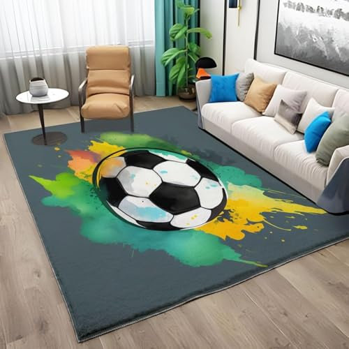 Tepiche Moderne, Fußball Wohnzimmer Teppich, 80 X 120 cm Kurzflor Teppich,Teppiche Für Kinder,Er Teppich,Geeignet Für Wohnzimmer Schlafzimmer 3D Teppich-5440222660