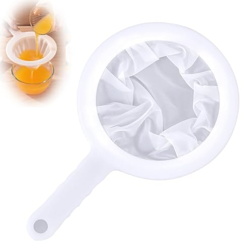 Ultra-fine Mesh Strainer Kitchen Sieve 200Mesh Filter Net Non-Slip Handle Nylon Mesh Sieve for Filtering Soy Milk Coffee Juice Oils