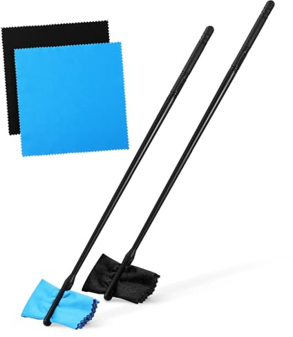 2 Stück Reinigungsstäbe für Flöte mit Instrumentenreinigungsset | Kunststoff und Tuch, für Flötenspieler und Enthusiasten, Entfernt Flecken, ohne Innere zu Beschädigen