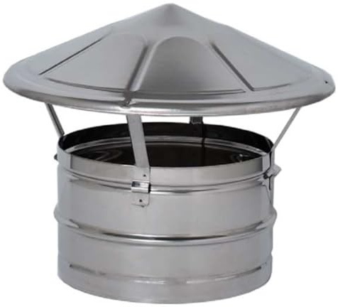 Tête de Cheminée chinoise fixe, chapeau de ventilation en acier galvanisé (Ø 16 cm)