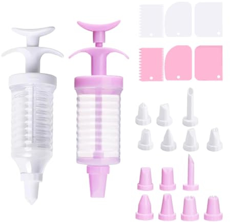 24Pcs Set Icing Piping Kit with 16 Nozzles & Scrapers | Complete Cake Decorating Set | Reusable Piping Bags for Professional Cake, Cupcake & Cookie Design