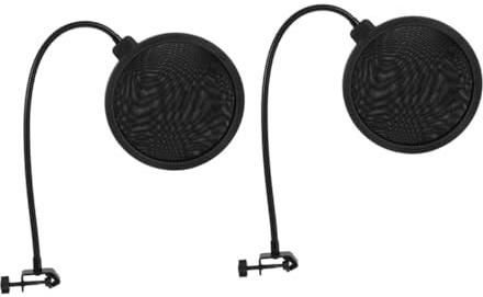 IMIKEYA 2pcs Professional Pop Filter for Dynamic Microphone Windscreen Cover Handheld Mic Shield Stabilizing Clip Recording Protection