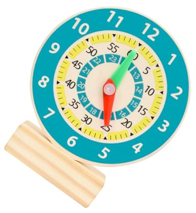 SOPOTUTU Wood Clock Toy Educational Learning Clock for Children Colorful Plaything Cognitive Teaching Aid for Boys and Girls