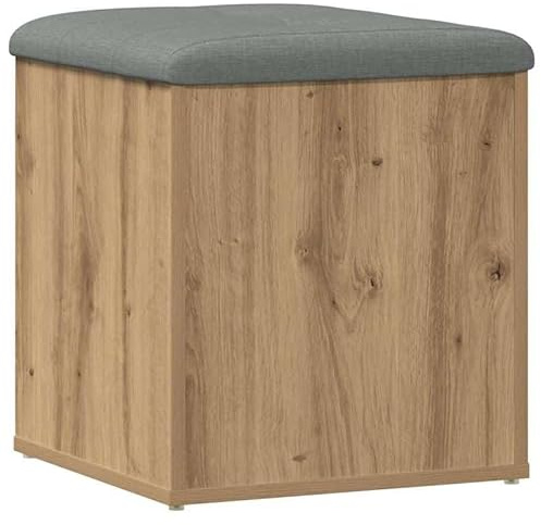 Eleganz Schminktischhocker mit Stauraum – Artisan-Eiche 42x42x45 cm – Stilvoller Hocker für Schlafzimmer & Bad – Praktische Aufbewahrung – Holzwerkstoff