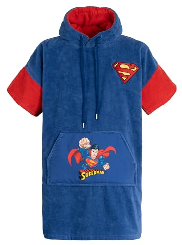WAVE HAWAII Poncho de baño, poncho de surf de algodón natural, poncho de playa con capucha – Toalla acogedora para los amantes de Superman para el hogar, la piscina y los viajes, camping, tamaño