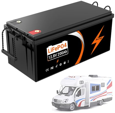 SSCYHT Batería Litio 12,8 V 200 Ah Batería LiFePO4 25,6 V 100 Ah Baterías de Litio 12,8 V Baterías de Repuesto para Sistemas solares con asa para Motores 500 W a 2560 W,12.8v200ah