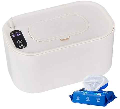 Babys Wipe Warmer Dispenser Electric, Digital Wipe Heater with Adjustable Temperature, Rapid Heating, Diaper Wipes Warmer Constant Temperature Wipes Heater for Travel Outdoor Home, USB Use