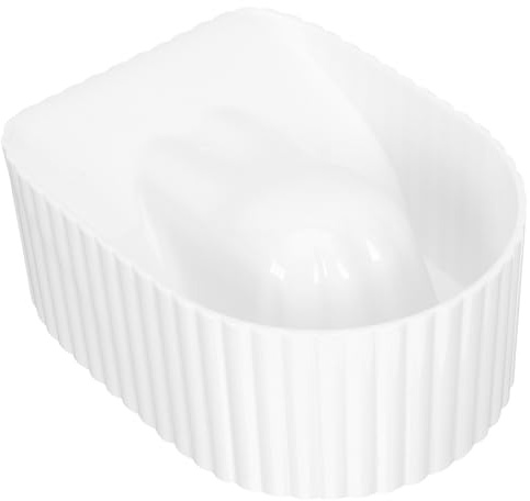 HONITANO Cuenco para Manicura de Acrílico Blanco, Diseño de Apoyo Mano, Adecuado para Remojar Uñas y Retirar Esmalte en Salón de Uñas