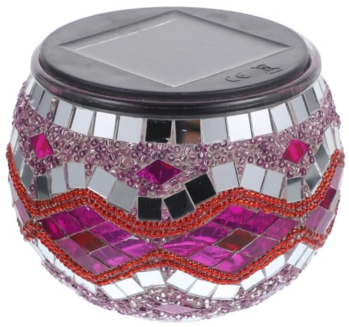 Generic Lámpara LED Solar de Vidrio Roja para Jardín, Luz de Bola de Cristal Decorativa, Iluminación Exterior para Patio y Césped, Resistente Intemperie, Iluminación Varios estilos