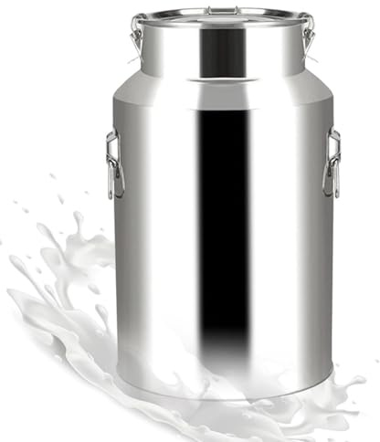 Pot a Lait Inox 5 Litres 304,Seau Inox Avec Couvercle Pour Huile Et Aliments Pour Stockage,capacity-9Liters