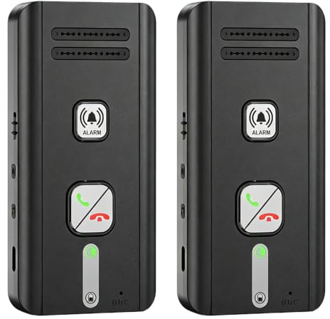 2 Pack Intercom, 2-Way Intercom System with Full Duplex Call Function, 500 m Range, Wireless Intercom System for Seniors, Patients, Children