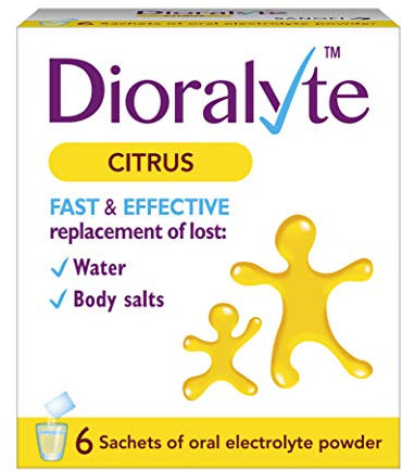 Dioralyte Citrus - Fast and Effective Supplement Treatment for Reducing Dehydration and Replacing Electrolytes (mineral salts) of Lost Body Water and Salts- Citrus Flavour - Powder, 6 Sachets