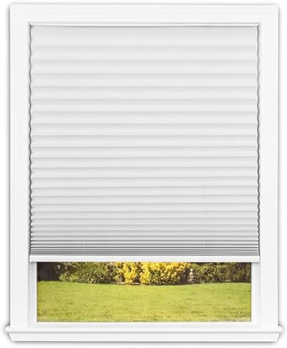 Redi Shade No Tools Easy Lift Trim-at-Home Cordless Plissée-Lichtfilterstoff-Rollo Weiß, 76 cm B x 163 cm L, (Passt für Fenster von 48 cm - 76 cm)