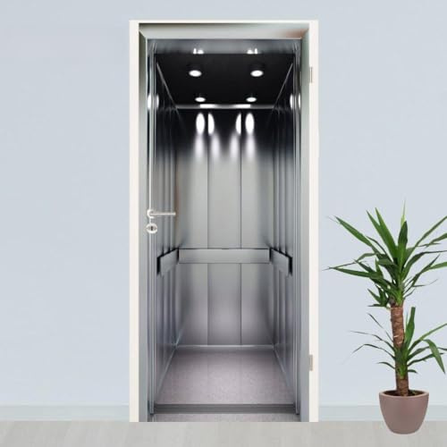 Türklebefolie-Dekorfolie für Türen selbstklebender Folienaufkleber 90x200 cm - Motiv Fahrstuhl