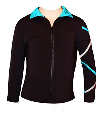 Ice Fire Eiskunstlauf Criss Cross Jacke – Silber/Türkis