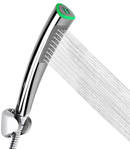 HOMEWELL Cabezales de ducha de mano LED con indicador de temperatura, diseñado para la vida para niños, ducha de Pet Care, smart ducha Accesorios p / manguera, soporte, cinta de teflon