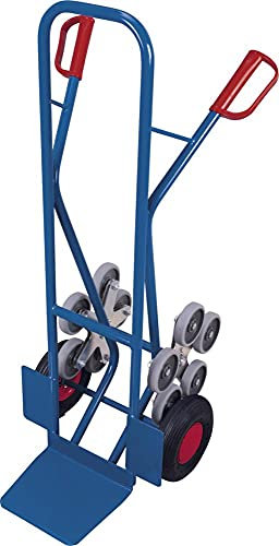 Treppenkarre mit 2 fünfarmigen Radsternen RAL5010 Enzianblau Sackkarre