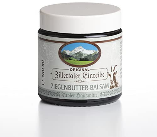 Zillertaler Einreibe® Ziegenbutter-Balsam 100 ml - mit Arnika aus Tirol | Mit Ziegenbutter, Arnika & Johanniskraut | Rezeptur aus Tiroler Alpenkräutern | ohne Paraffin und Parabene | aus Österreich