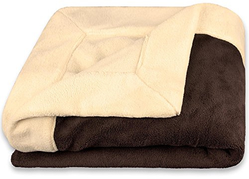 CelinaTex Flauschige Kuscheldecke 150 x 200 cm beige und dunkel braun Decke Sofa Wohndecke Mikrofaser Fleece Oeko-TEX Toronto
