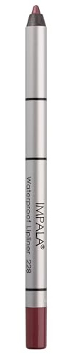 IMPALA | Lápiz de Labios Cremoso Waterproof Color Lila Oscuro Perlado 228 | Perfilador de Labios Permanente| Lápiz Labial Resistente al Agua| Delineador de Labios Larga Duración | Efecto voluminizador