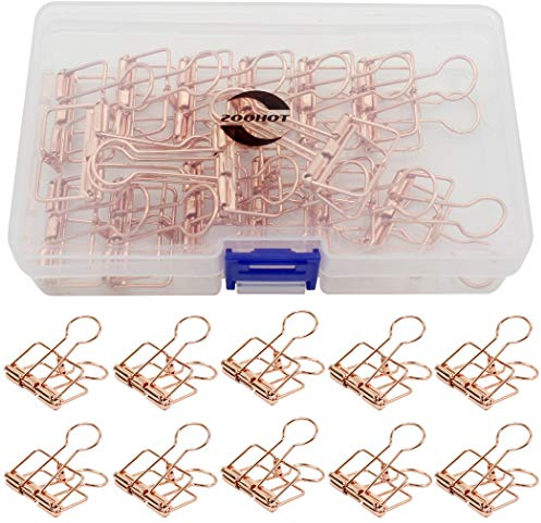 Zoohot 33mm Roségold Foldback-Klammern - Packung mit 15 Stück