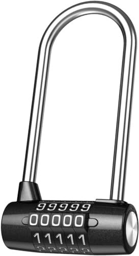 ORIA Lucchetto a Combinazione Lunga a 5 Cifre, Lucchetti per Armadietto con Azzerabile, Lungo Serratura a Combinazione con Lega di Zinco e Acciaio, Perfetto per Ginnastica, Recinzione, Cancello