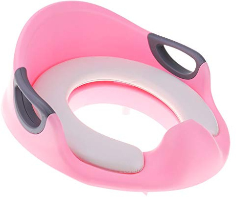 Tubayia Kinder Toilettentrainer Toilettensitz Baby Töpfchen Trainingssitz WC Trainer mit Griffe (Rosa)