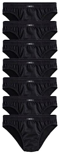 H.I.S Herren Slips, 7 Stück (7 x schwarz, M | 5)