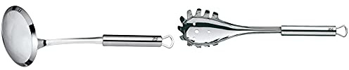 Wmf Profi Plus Espumadera Calada Fina, Acero Inoxidable Pulido + Profi Plus Cuchara Para Pasta, Acero Inoxidable Pulido
