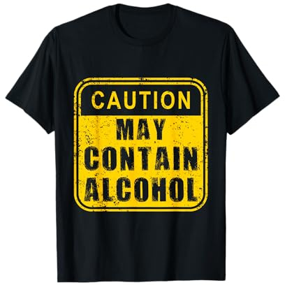 Caution May Contain Alcool Beer Pong Jeu Joueur T-Shirt