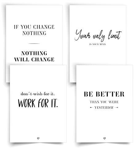 Donari® Postkarten Set in DIN A6 • Postkarten mit schönen Sprüchen in edlem Schwarz Weiß Look • Motivation Geschenk (Better)