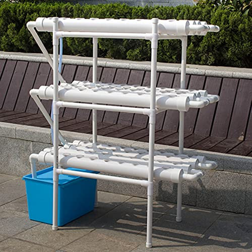 RibasuBB 3 Schichten 108 Standorte Hydroponic Site Grow Kit 4 Rohre Vertikale Pipeline Hydroponisches Anbau-System Wasserkultur-Gartenbetriebssystem Für Haus Balkon Garten