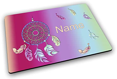 Textil Tischset mit Name, personalisiert, Traumfänger | Gummirückseite, Platzdeckchen