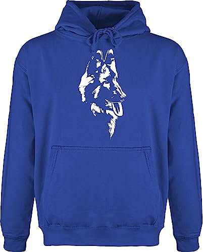 Shirtracer Hoodie Herren Pullover Männer - Geschenk für Hundebesitzer - Schäferhund Weiß - XS - Royalblau - hundehoodie hundefan weißer Fun-Sweatshirts Hoody mit Hunde Hundefans Hoodies Liebhaber