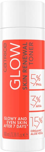 Catrice Glow Skin Renewal Toner, Gesichtsserum, Transparent, Anti-Pickel, regenerierend, natürlich, für trockene Haut, vegan, ölfrei, ohne Parfüm, ohne Alkohol, 1er Pack (100ml)
