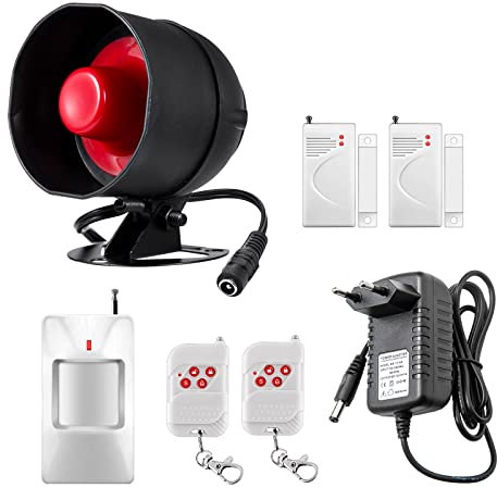 Sistema di allarme Kit da 7 pezzi con sirena da 115 dB, sensore di movimento, sensore di porta e finestra e sistema di allarme di sicurezza con controllo remoto
