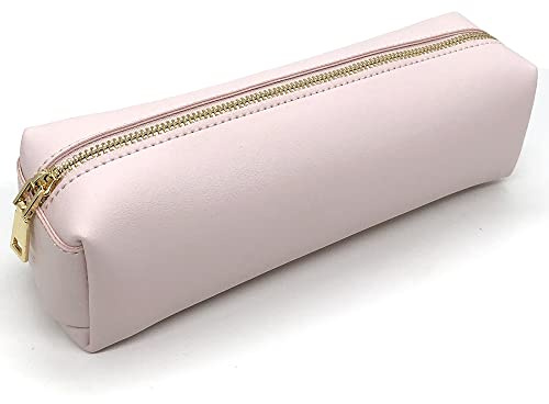 SeBeLi Tragbare PU-Federmäppchen Große Federmäppchen Kosmetik-Organizer-Tasche Schreibwaren für Schule & Büro Teen Geschenk (Rosa)