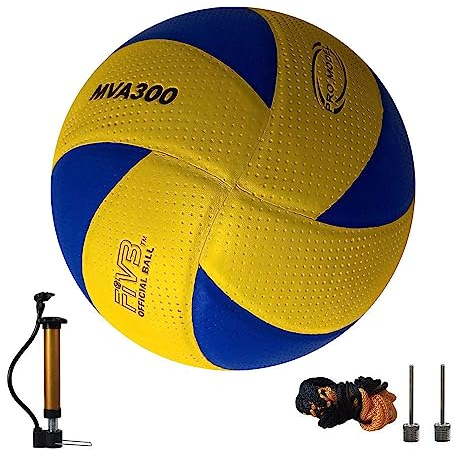 zalati Volleyball Beach Gym Microfiber PU Ball with Mesh Bag Needle Adapter Pump for All Ages Beginners Outdoor Activity - Official Size 5