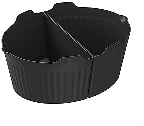DAZZLEEX Silicone Slow Cooker Liner Divider Leakproof Easy Clean 2-in-1Reusable Slow Cooker Accessories For Meals(Black)