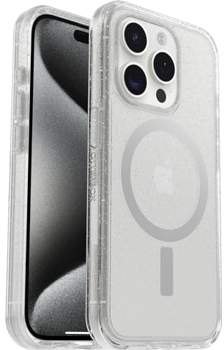OtterBox Symmetry Clear for MagSafe Case for iPhone 15 Pro, Shockproof, Drop proof, Protective Thin Case, 3x Tested to Military Standard, Stardust