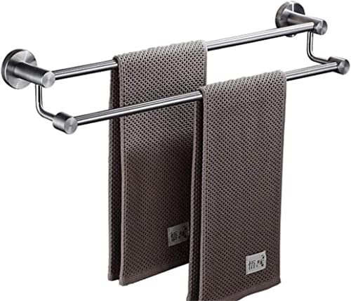 Handtuchständer 304 Gebürsteter Handtuchhalter 304 Edelstahl-Doppelstangenhalter Wandmontierter Badetuchhalter Handtuchhalter Handtuchstange (Size : 80cm)