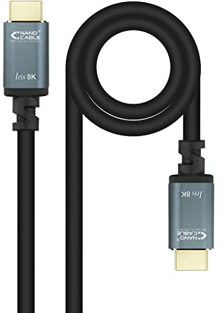 Nanocable 10.15.8010 - Cable HDMI V2.1 IRIS 8K, Tipo A/Macho - Tipo A/Macho, Color Negro, 10 m