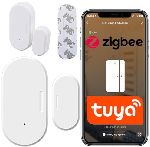 Sone Smart One Zigbee Fensterkontakt Türsensor Smart Home – Mini Tür- & Fenstersensor – Zigbee Türsensor kompatibel mit Tuya Smart Life – CR2032 Batterie – WLAN Benachrichtigung – Alexa fähig