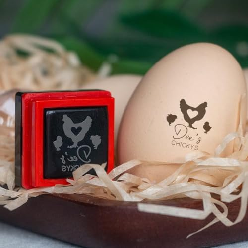 Personalisierter Eierstempel - Selbstfärbender Eierstempel - Eiermarkierungsstempel - Individueller Eierkartonstempel - Frische-Eier-Stempel - Stempel Für Eierkarton