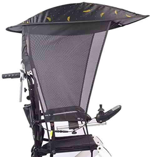 Miuxe Verstellbare Rollstuhl-Regenschirm-Markise, Sonnenschutz-Regenabdeckungen, UV-beständiger Schutz, Schirmstuhlklemme Für Die Meisten Rollstuhlzubehörteile
