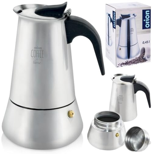 orion group Kaffeebereiter Espressokocher Espressokanne aus Edelstahl | 450 ml