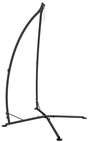 Outsunny Support pour Fauteuil Suspendu - Pied Fauteuil Suspendu, Hauteur 215 cm - Charge Max. recommandée 130 Kg, métal Noir