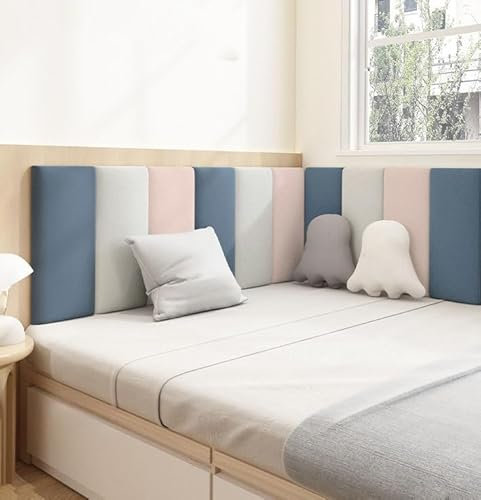 NEPHRA Wandpaneele Gepolstert, Wandkissen Selbstklebend, Peel und Stick Headboard für Schlafzimmer Dekoration Wohnzimmer Dekoration Wanddekoration (Farbe : H, Größe : 180cm)