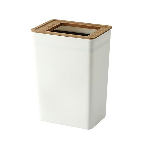 HASMI Corbeille à papier Poubelle ménagère Simple blanche avec couvercle, dortoir, chambre à coucher, salon, salle de bains, corbeille à papier, corbeille à papier de bureau Bacs à ordures de cuisine